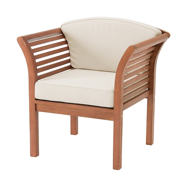 Alaterre Furniture Stamford Eucalyptus Wood Outdoor Chair with Cushions ANSF01EBO - main